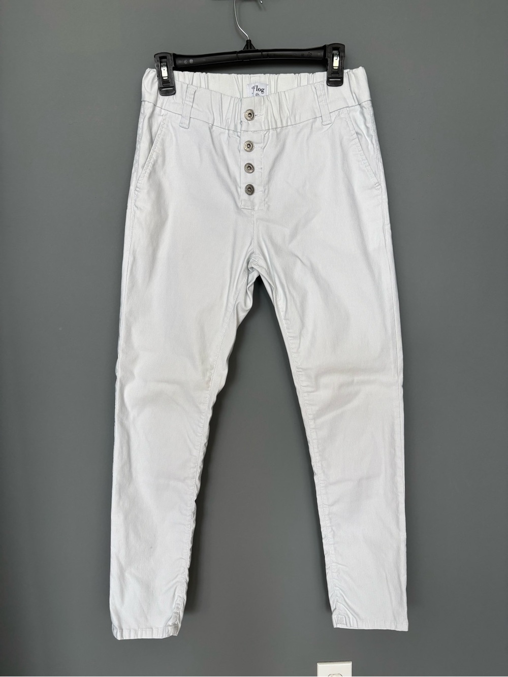 Bevy Flog Ronit Skinny Pant, white